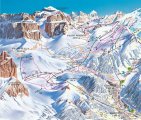 Skimapa Col Rodella/Sella Campitello 1 Zimní Alpy