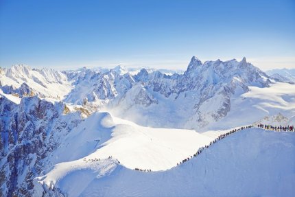 Chamonix Mont-Blanc Zimní Alpy