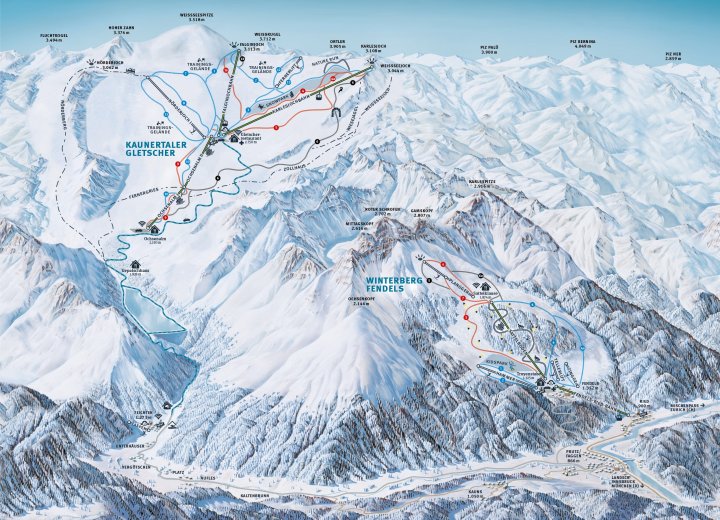 Ledovec Kaunertal Zimní Alpy