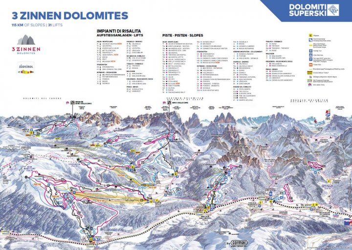 3 Zinnen Dolomites – Helm/​Stiergarten/​Rotwand/​Kreuzbergpass Zimní Alpy