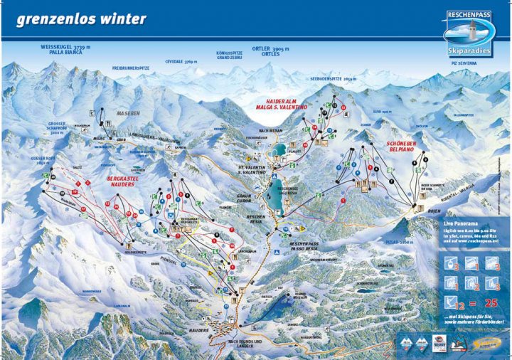 Skiparadies Reschenpass Zimní Alpy