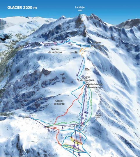 Ledovec Mont-de-Lans Zimní Alpy