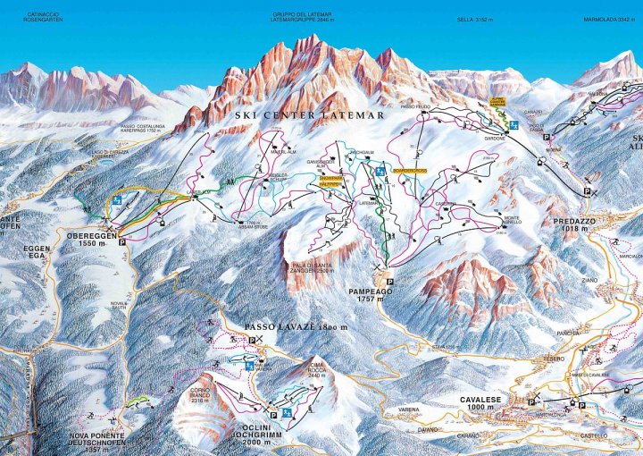 Ski center Latemar Zimní Alpy
