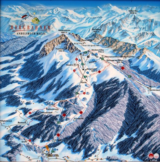 Andelsbuch Zimní Alpy