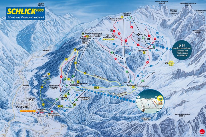 Schlick 2000 (Fulpmes) Zimní Alpy