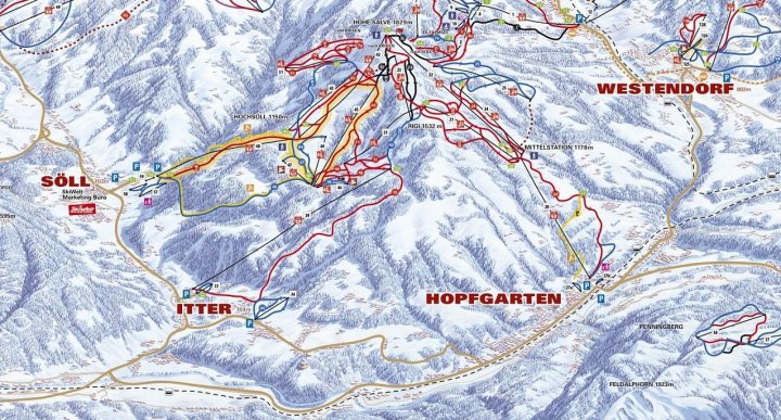 Hopfgarten – Itter – Kelchsau (Hohe Salve) Zimní Alpy