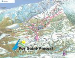 Skimapa Puy-Saint-Vincent 1 Zimní Alpy