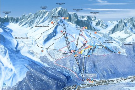 Les Grands Montets Zimní Alpy