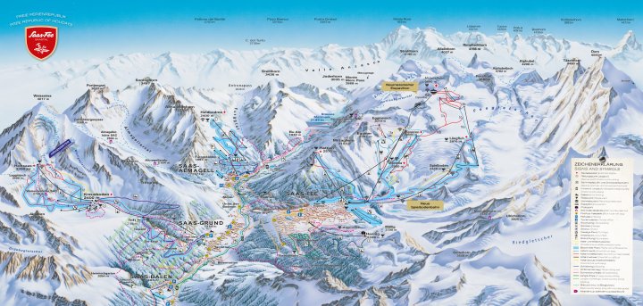 Saas-Fee Zimní Alpy