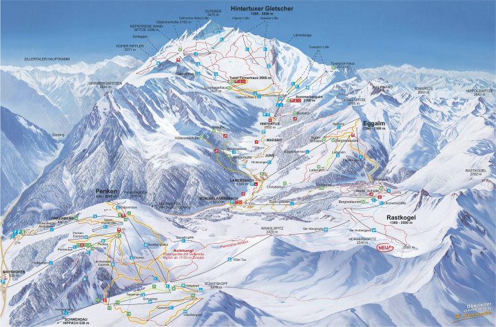 Ledovec Hintertux Zimní Alpy