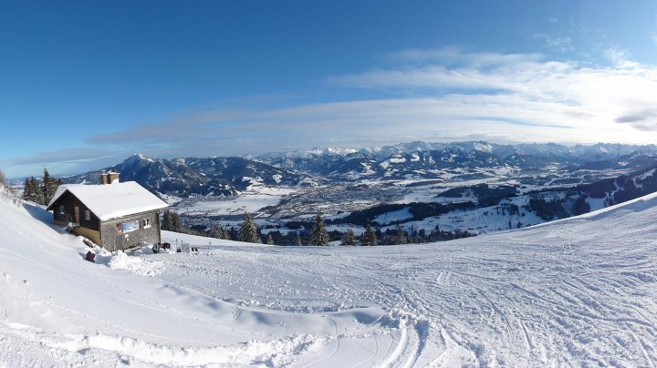 Grünten a Mittag-Ski-Center Zimní Alpy