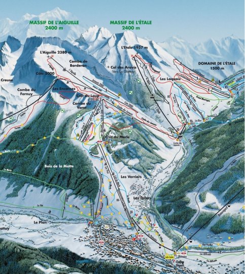 Massif de l´Aiguille Zimní Alpy