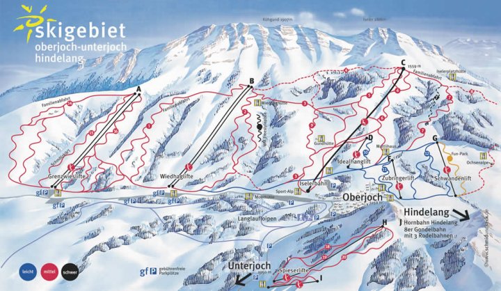 Oberjoch-Bad Hindelang Zimní Alpy